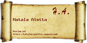 Hatala Aletta névjegykártya